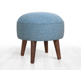 Atelier Del Sofa Puf de Terciopelo Azul